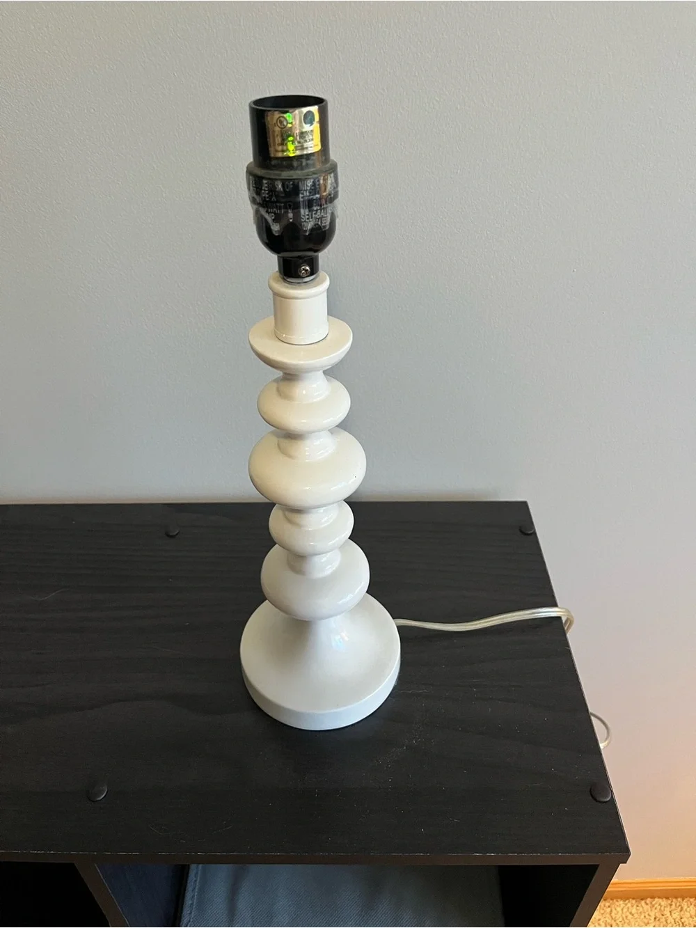 Glossy White Decorative Lamp Base